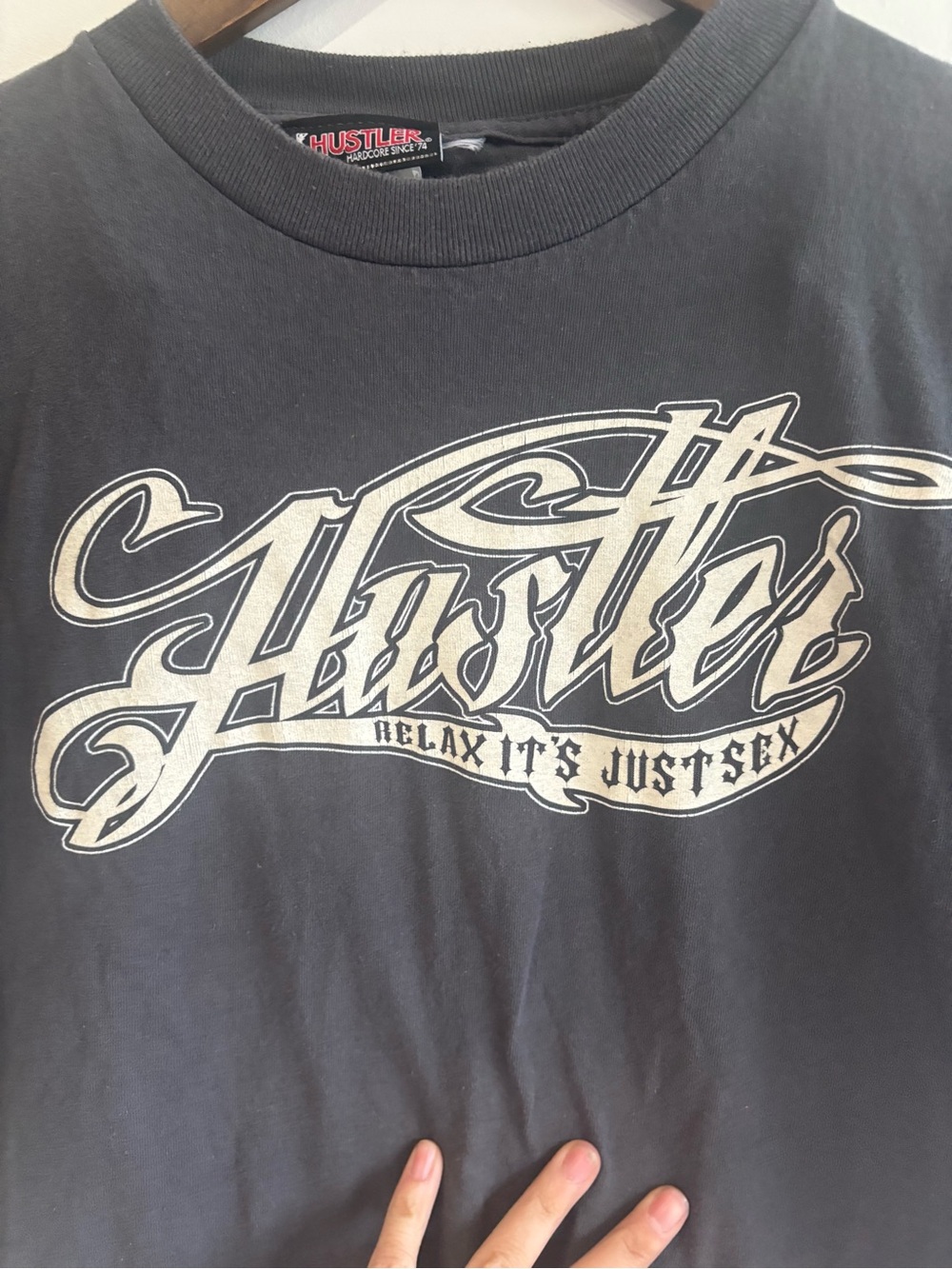 Vintage Hustler “Relax It’s Just Sex” Graphic T-Shirt | Black | M | Made in USA - Picture 2 of 6